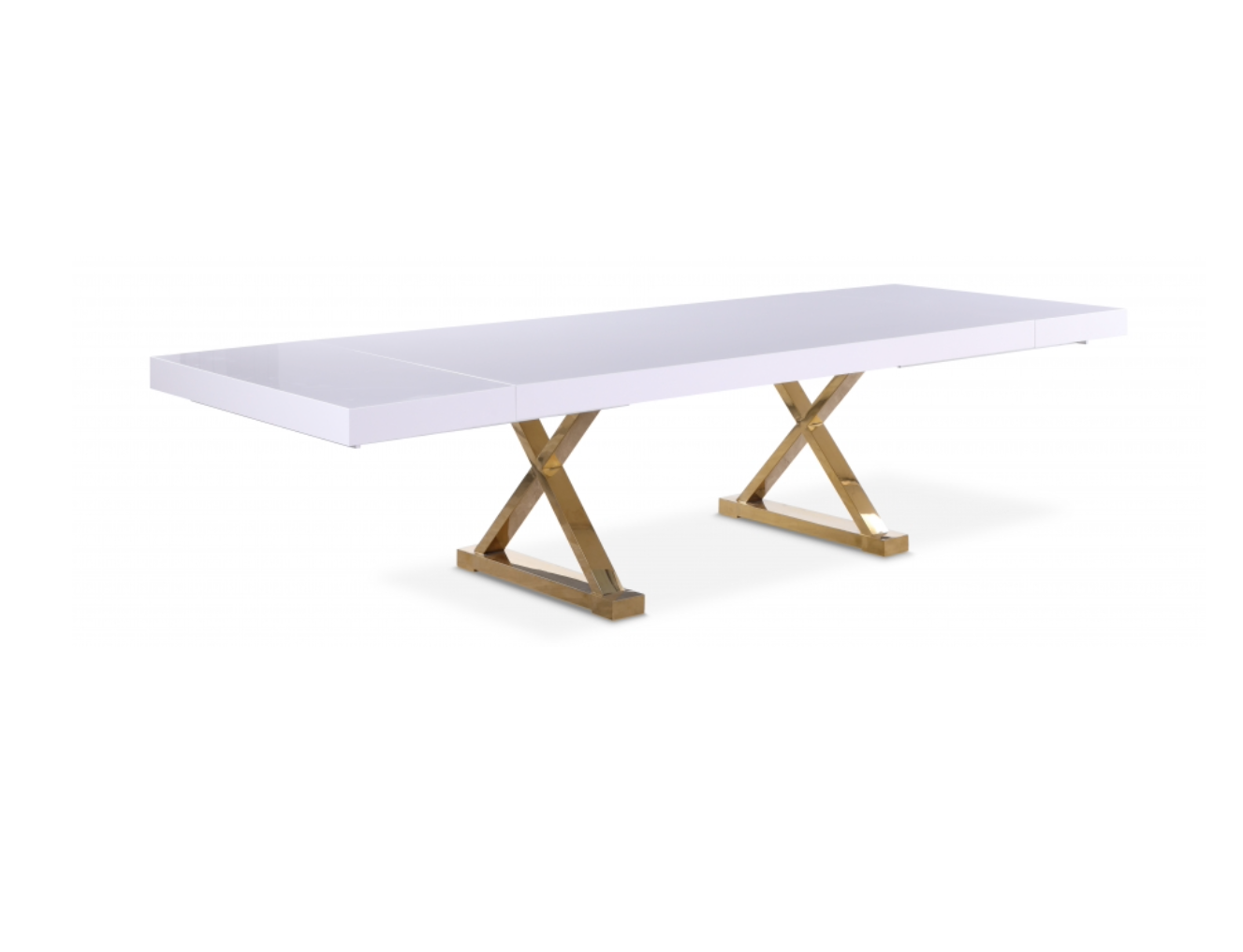 White and Gold Extendable Table