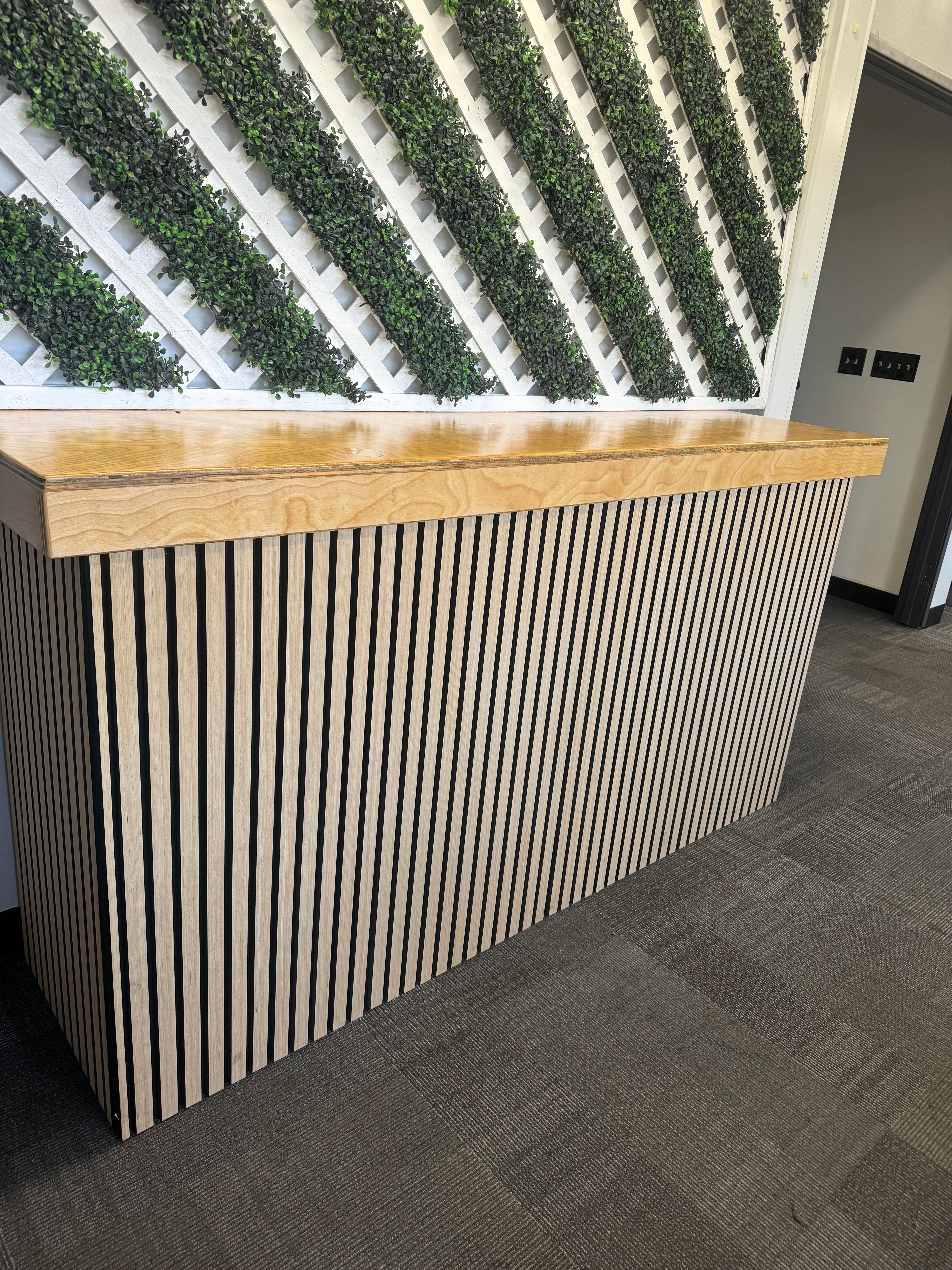 Wooden Slat Natural Top Bar