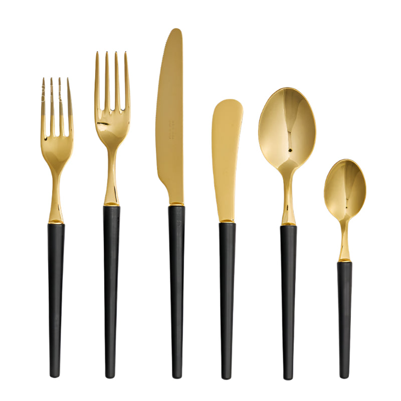 Stiletto Gold Black Matte Flatware