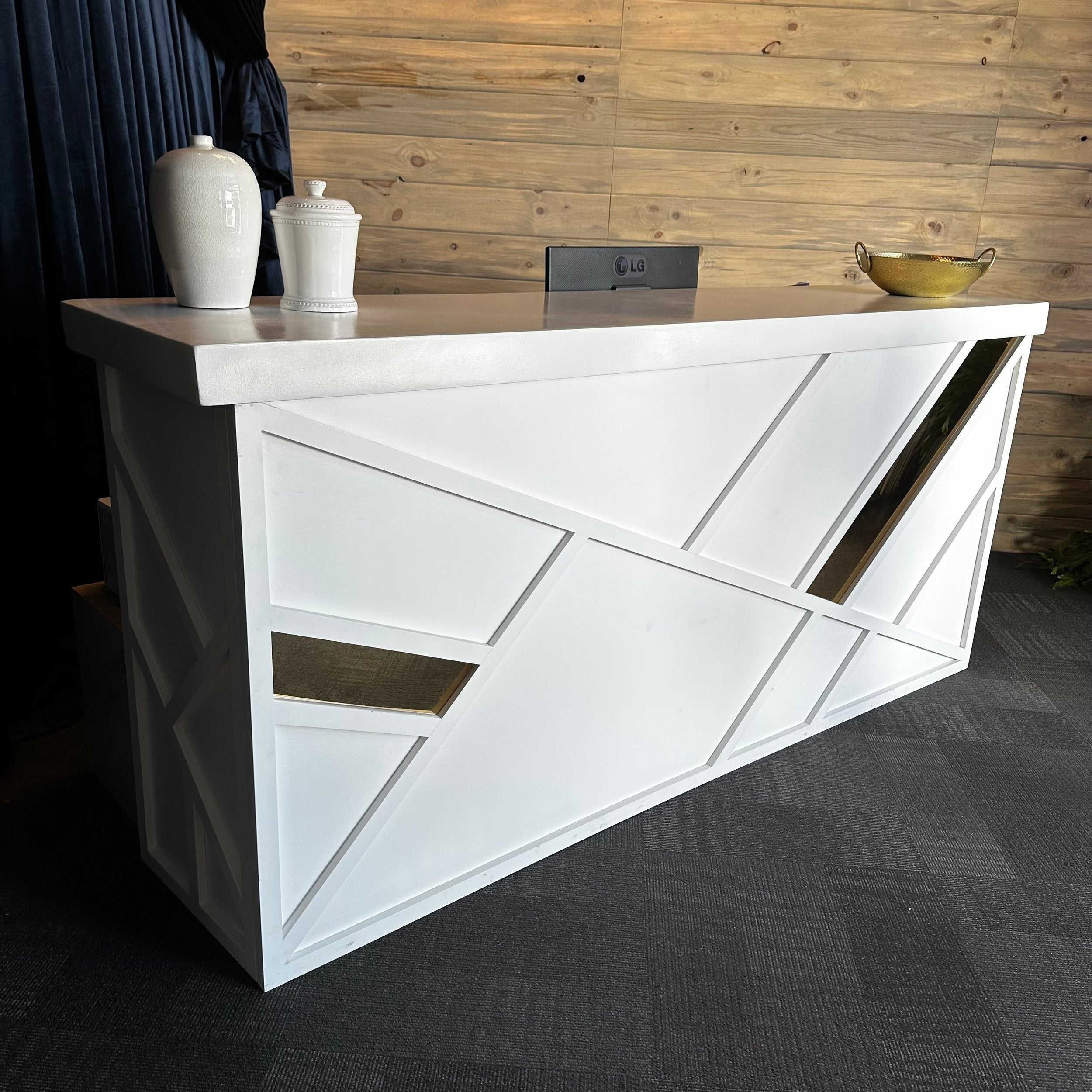 Geometric White Hi Gloss Bar