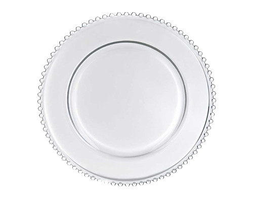 Clear Beaded Glass Charger