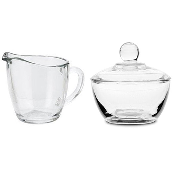 Glass Sugar and Creamer