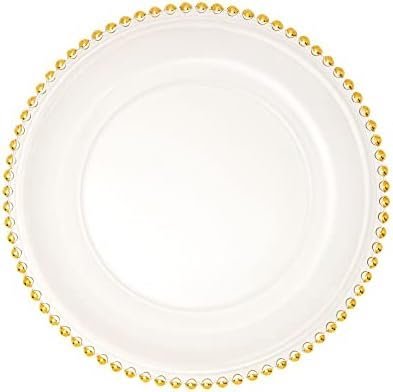 Gold Beaded Glass Charger