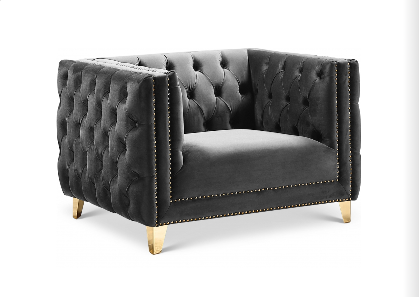 Grey Velvet Chesterfield