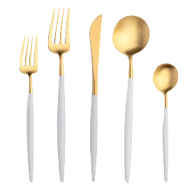 White and Gold Flatware