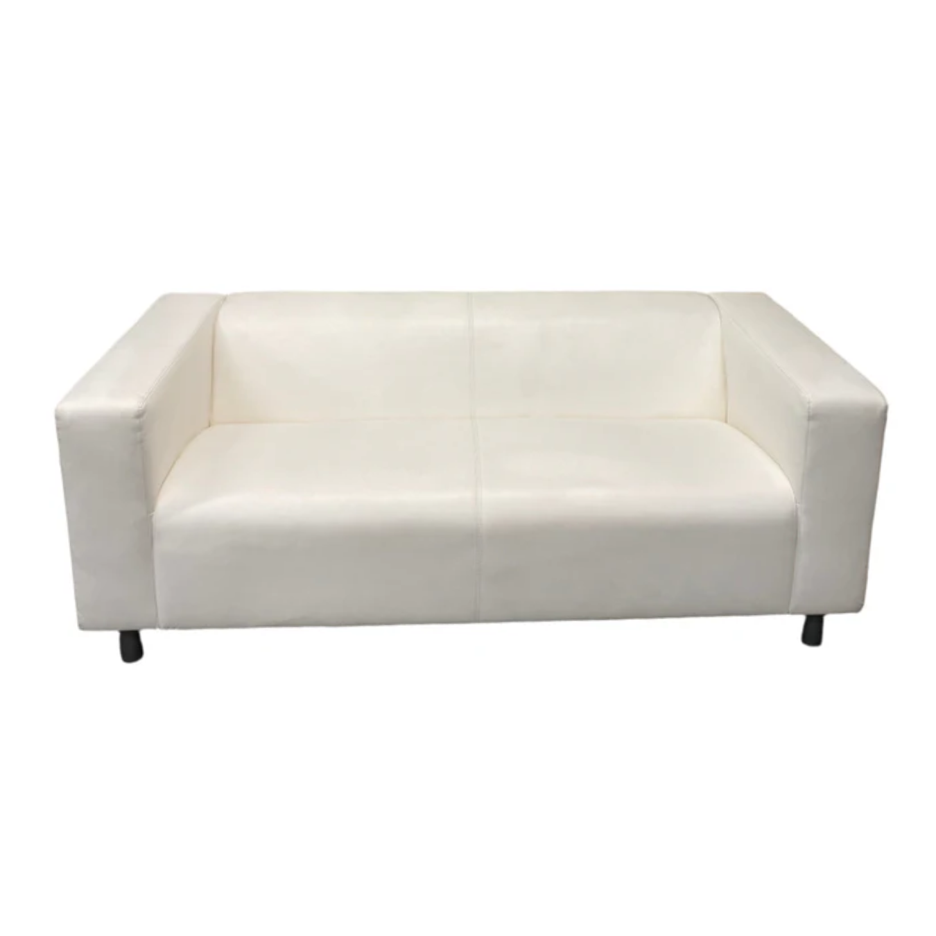 White Faux Leather Couch